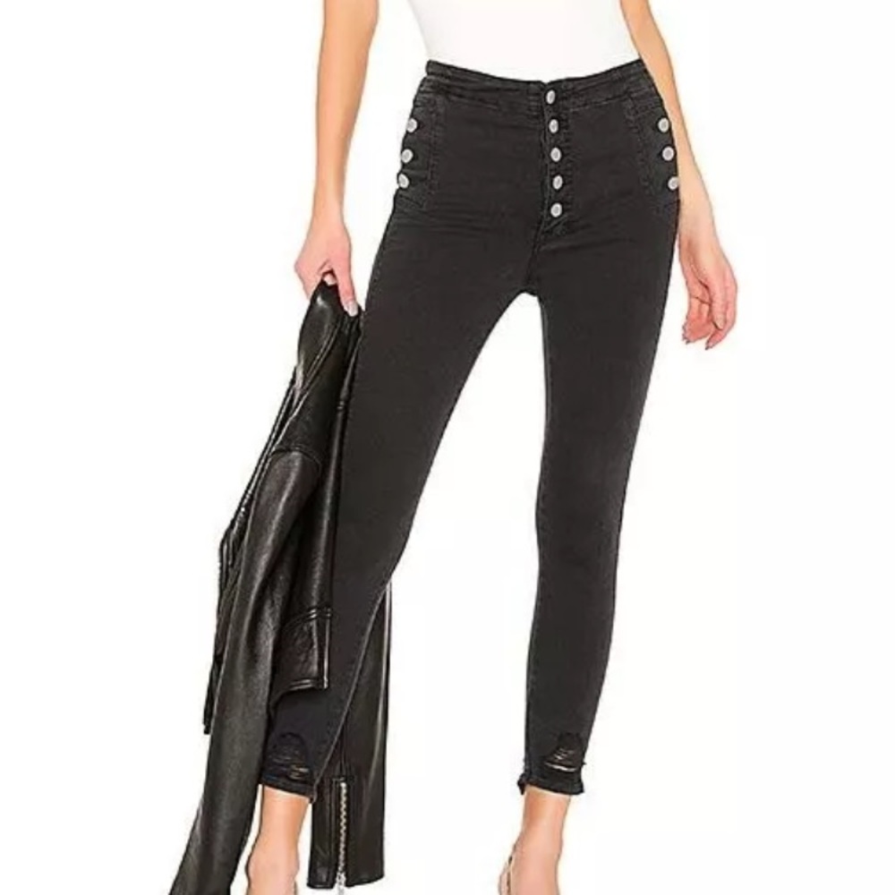 J BRAND NATASHA HIGH-RISE BELLATRIX DESTRUCT SZ 25